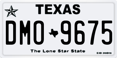 TX license plate DMO9675
