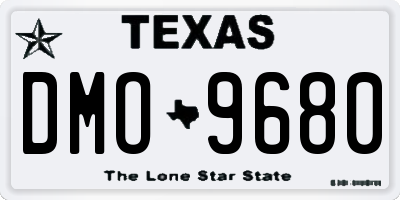 TX license plate DMO9680