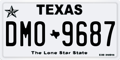 TX license plate DMO9687