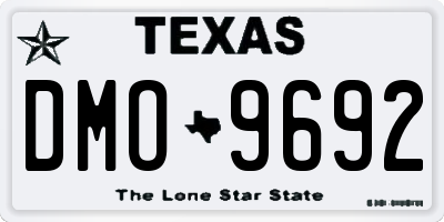 TX license plate DMO9692