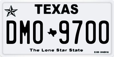 TX license plate DMO9700