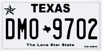 TX license plate DMO9702