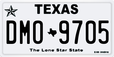 TX license plate DMO9705