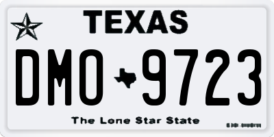 TX license plate DMO9723