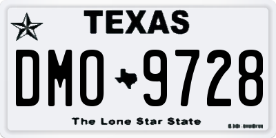 TX license plate DMO9728