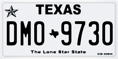 TX license plate DMO9730
