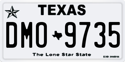 TX license plate DMO9735