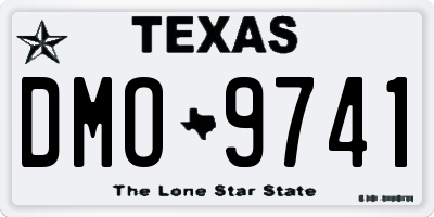 TX license plate DMO9741