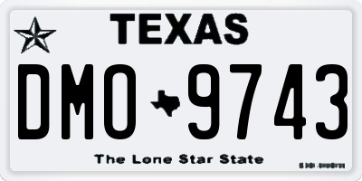TX license plate DMO9743