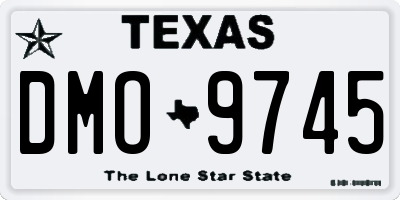 TX license plate DMO9745