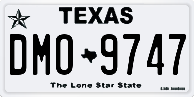 TX license plate DMO9747