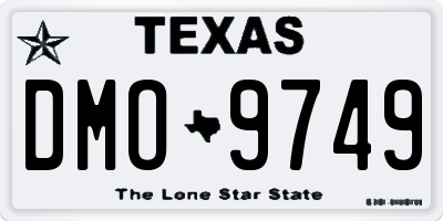 TX license plate DMO9749