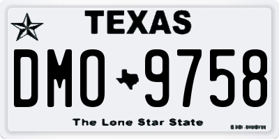 TX license plate DMO9758