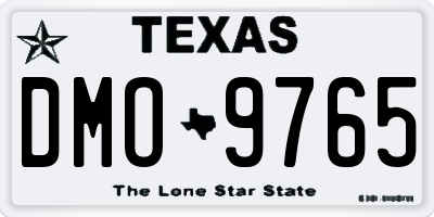 TX license plate DMO9765