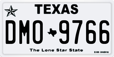 TX license plate DMO9766