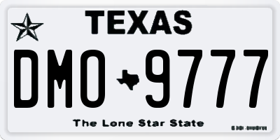 TX license plate DMO9777