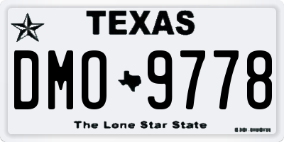 TX license plate DMO9778