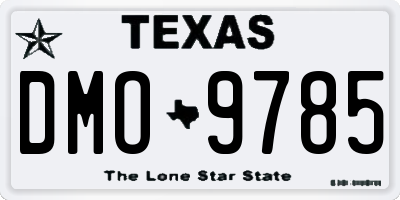 TX license plate DMO9785