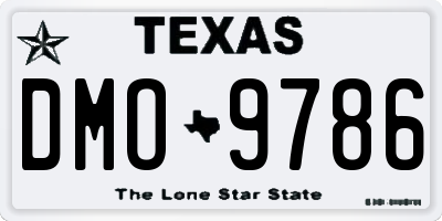 TX license plate DMO9786