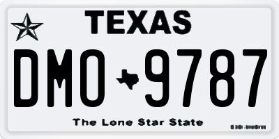 TX license plate DMO9787