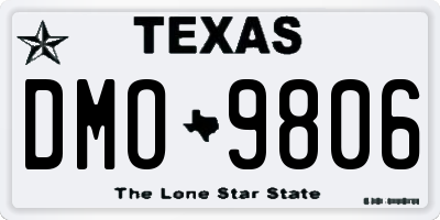 TX license plate DMO9806