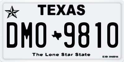 TX license plate DMO9810