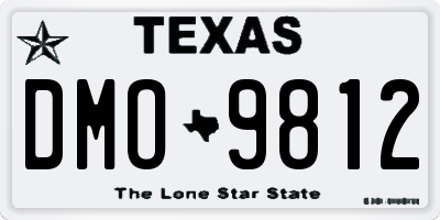 TX license plate DMO9812