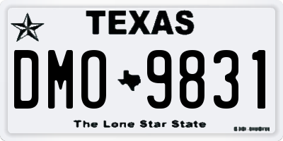 TX license plate DMO9831