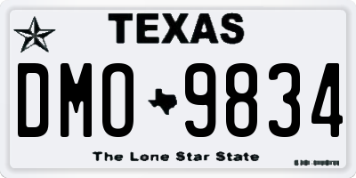TX license plate DMO9834