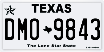 TX license plate DMO9843