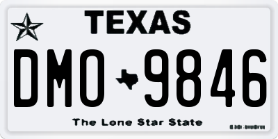 TX license plate DMO9846