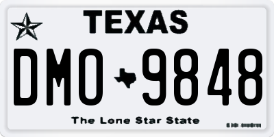 TX license plate DMO9848