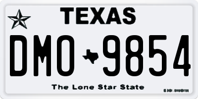 TX license plate DMO9854