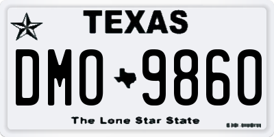 TX license plate DMO9860