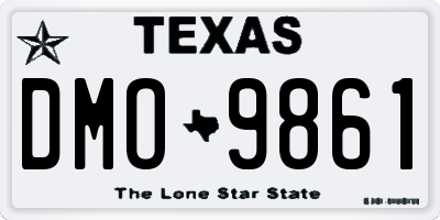 TX license plate DMO9861