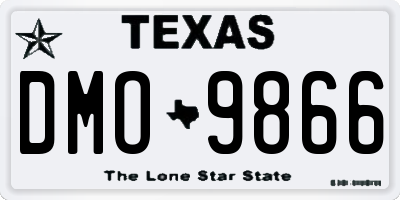 TX license plate DMO9866