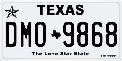 TX license plate DMO9868