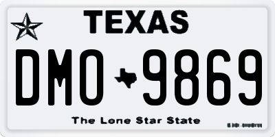 TX license plate DMO9869