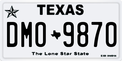 TX license plate DMO9870