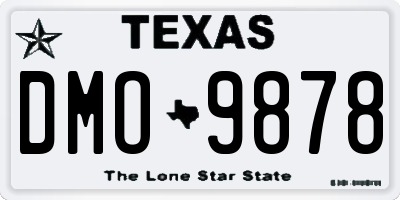 TX license plate DMO9878