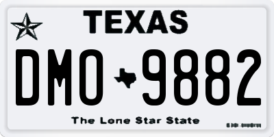 TX license plate DMO9882