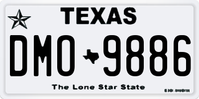 TX license plate DMO9886