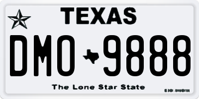 TX license plate DMO9888