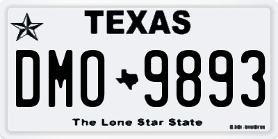 TX license plate DMO9893