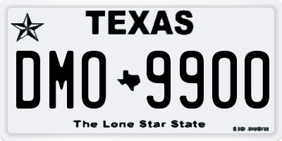 TX license plate DMO9900