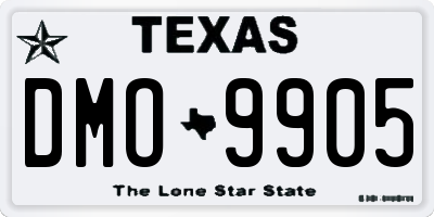 TX license plate DMO9905