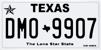 TX license plate DMO9907