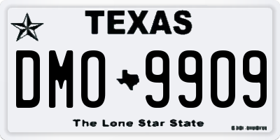 TX license plate DMO9909