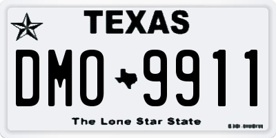 TX license plate DMO9911