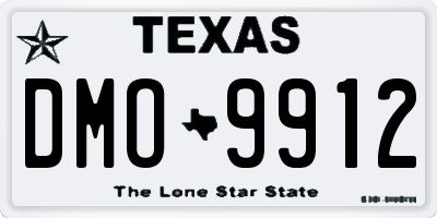 TX license plate DMO9912